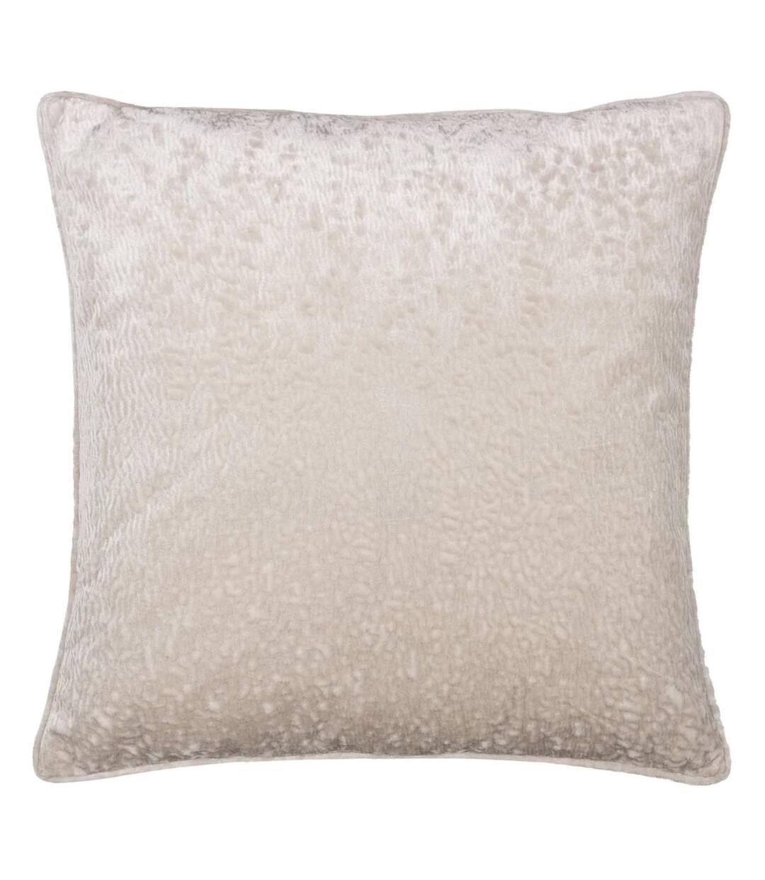 Velvet ripple cushion cover 50cm x 50cm ivory Paoletti-1