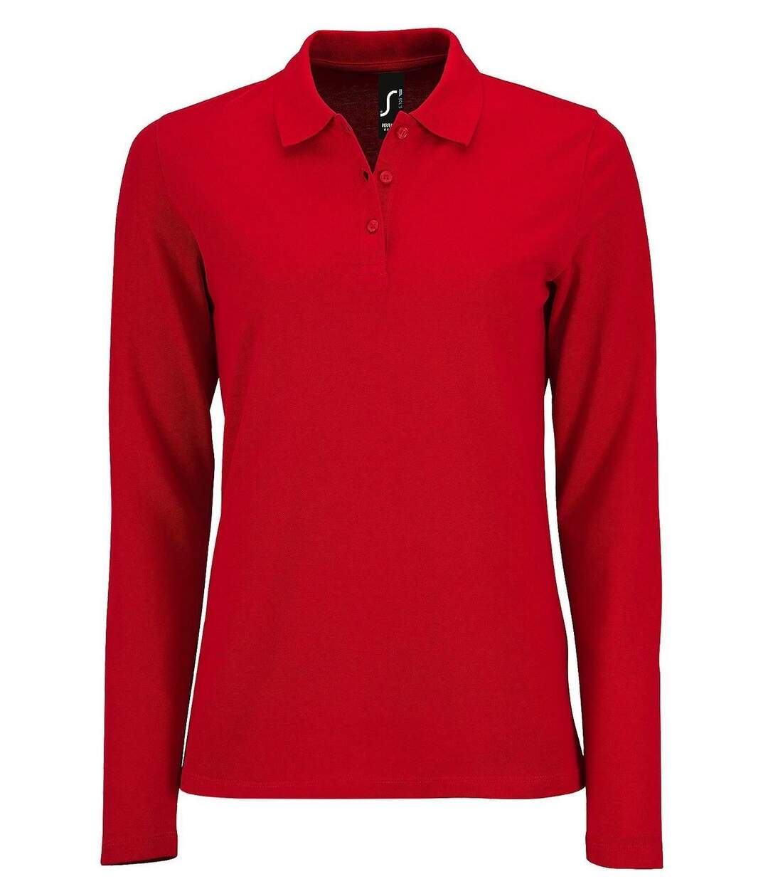 Polo manches longues - Femme - 02083 - rouge