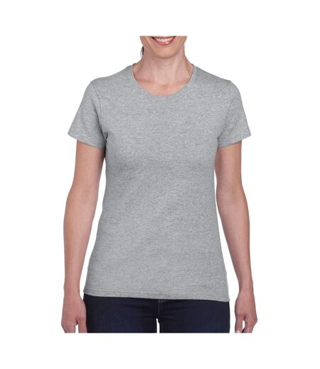 T-shirt À Manches Courtes Coupe Féminine Femme Gris Gildan