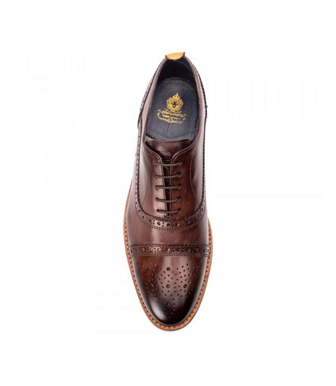 Chaussures brogues homme marron Base London-4