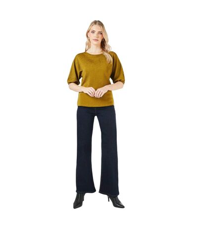 Womens/ladies Textured Jersey Top Olive Principles