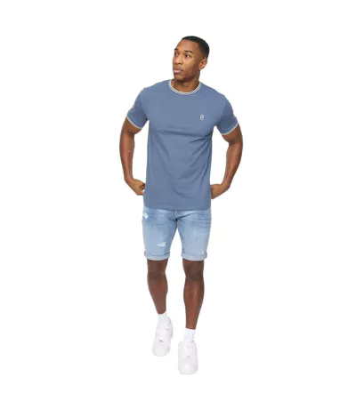 T-shirt Shellworth Homme Bleu Denim Crosshatch