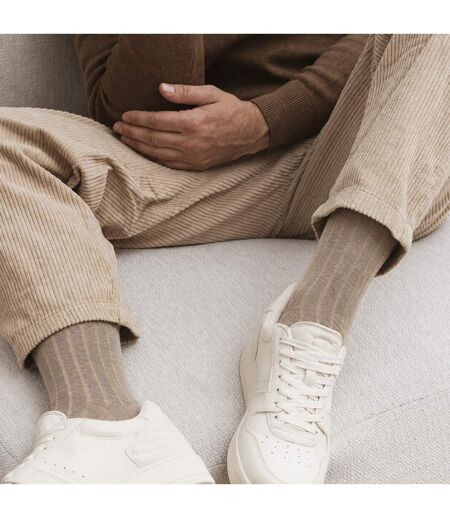 2 Pairs Mens Organic Cotton Camel Wool Socks - Warm Comfort for Everyday Wear