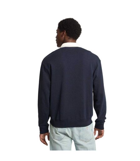 Mens Regular Long-sleeved Rugby Shirt Ocean Blue Guess