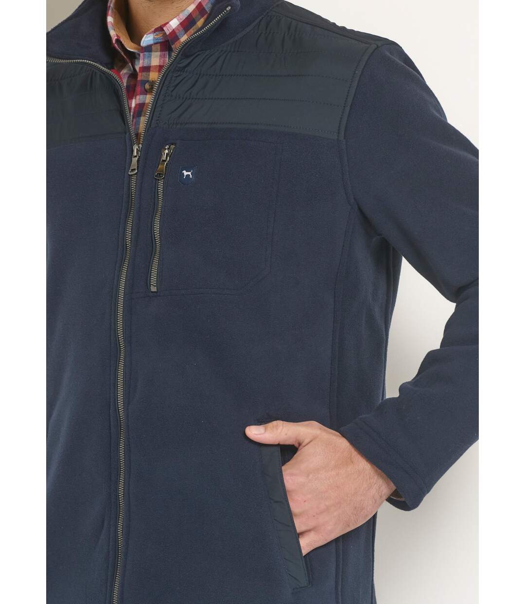 Veste polaire zippée empiècement épaules-4