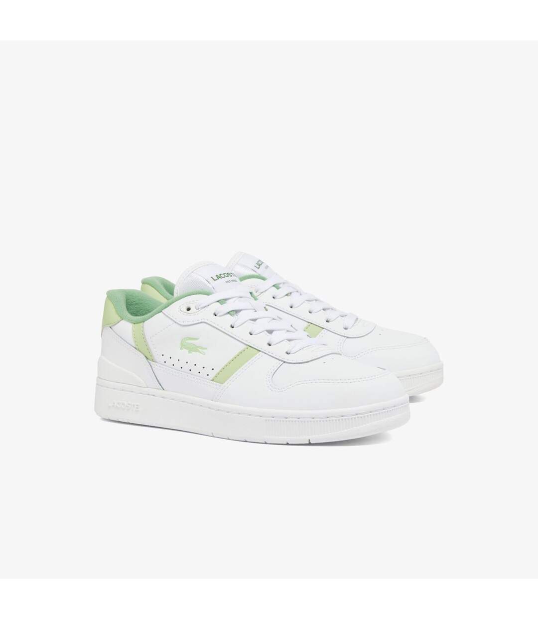 Baskets T-clip Femme Blanc Vert Lacoste-2