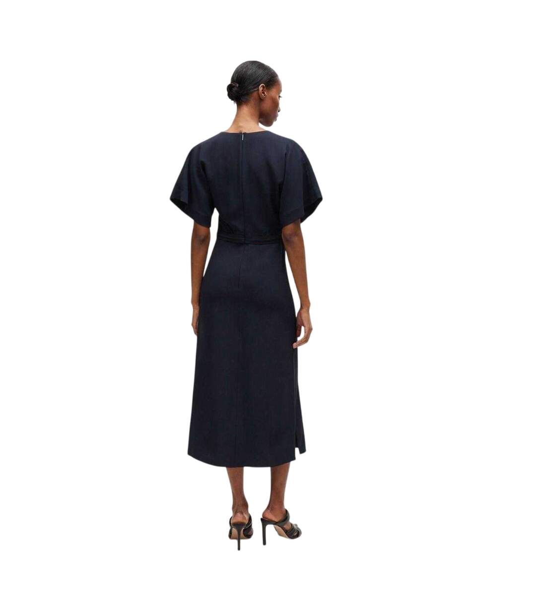 Robe Mi-longue Manches Style Kimono Femme Bleu Foncé Boss-2