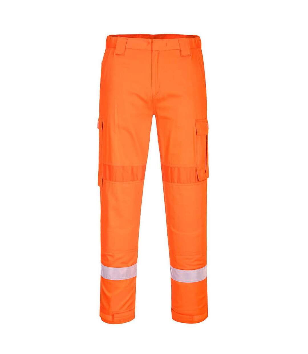 Mens bizflame plus panelled work trousers orange Portwest-1