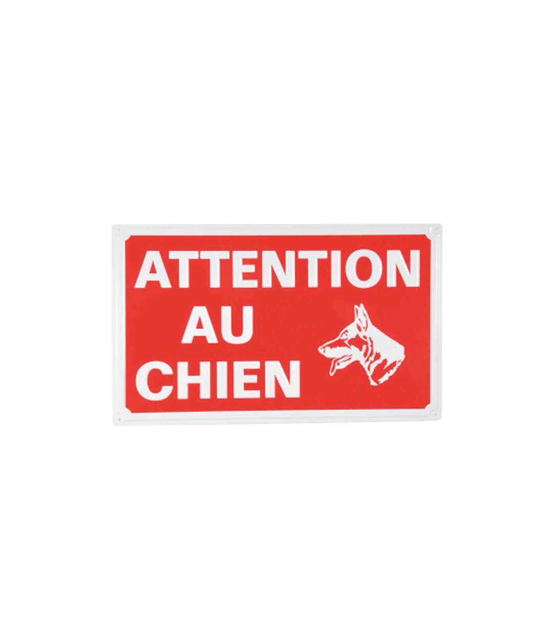 Plaque Décorative Attention au Chien 33cm Rouge-1