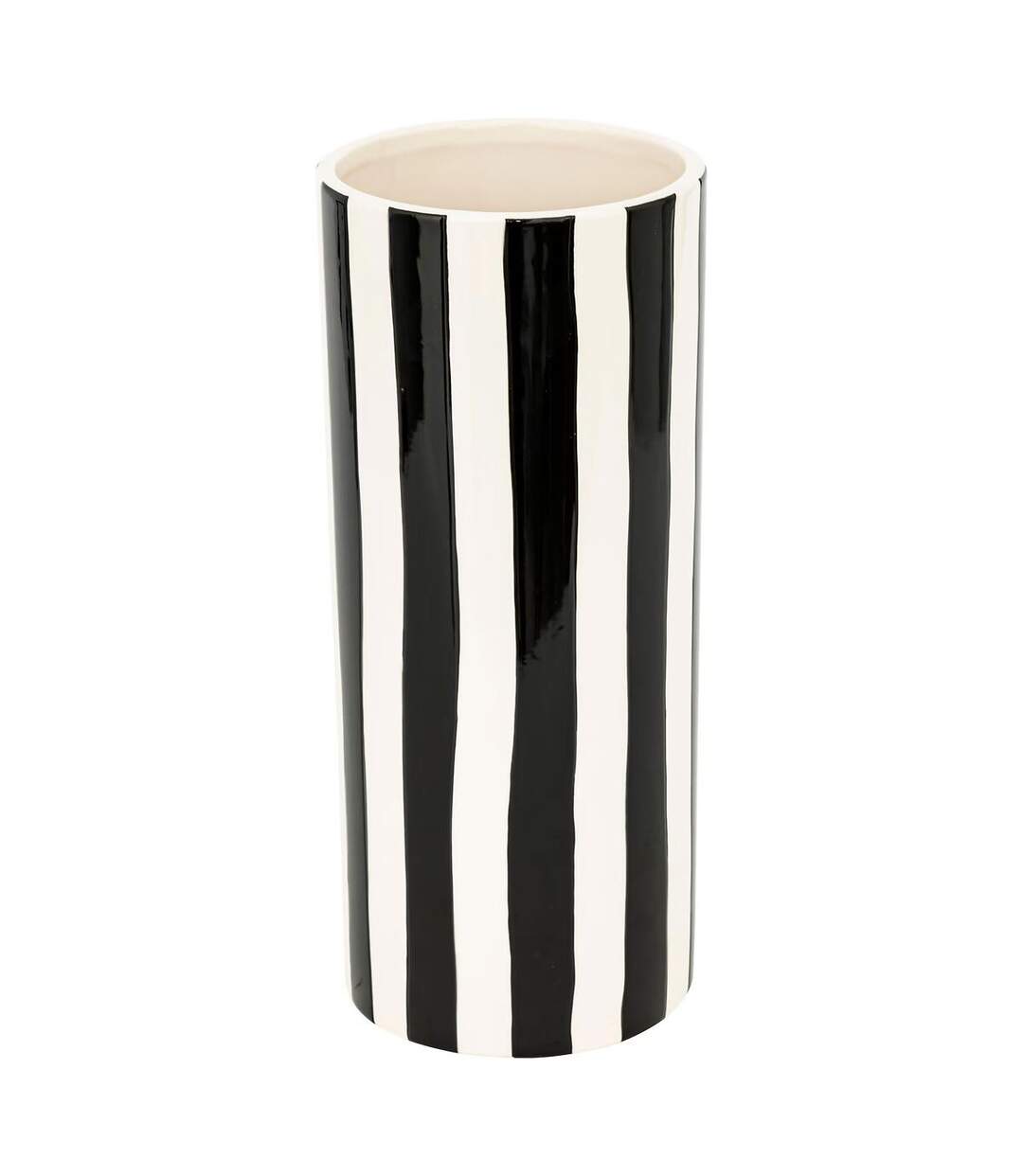 Vase Rayé en Dolomite Edric 30cm Noir-1