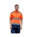 Polo homme orange fluo / bleu marine Yoko-2