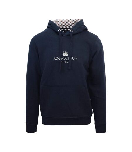 Mens Lettering Hoodie Navy Aquascutum