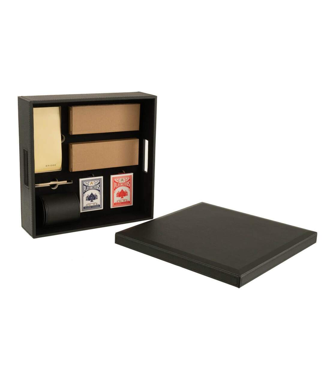 Boîte Jeux de Cartes & Échiquier Ezra 35cm Noir-3
