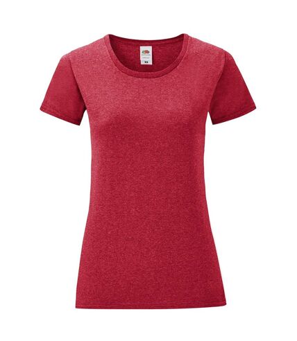 Fruit Of The Loom Womens/Ladies Iconic T-Shirt (Heather Red) - UTPC3400