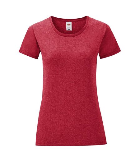 Fruit Of The Loom Womens/Ladies Iconic T-Shirt (Heather Red) - UTPC3400