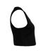 Bella + Canvas Womens/Ladies Muscle Micro-Rib Cropped Tank Top (Solid Black)