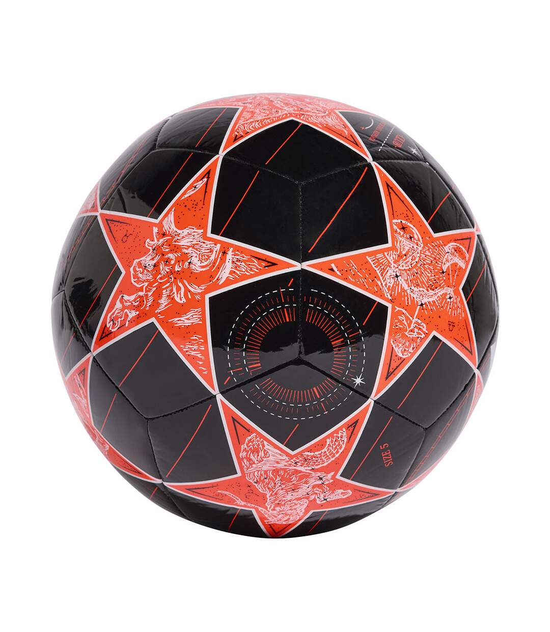 Ballon De Foot Motif/style Étoiles  25/26 Club Taille 5 Rouge Noir UEFA Champions League-2
