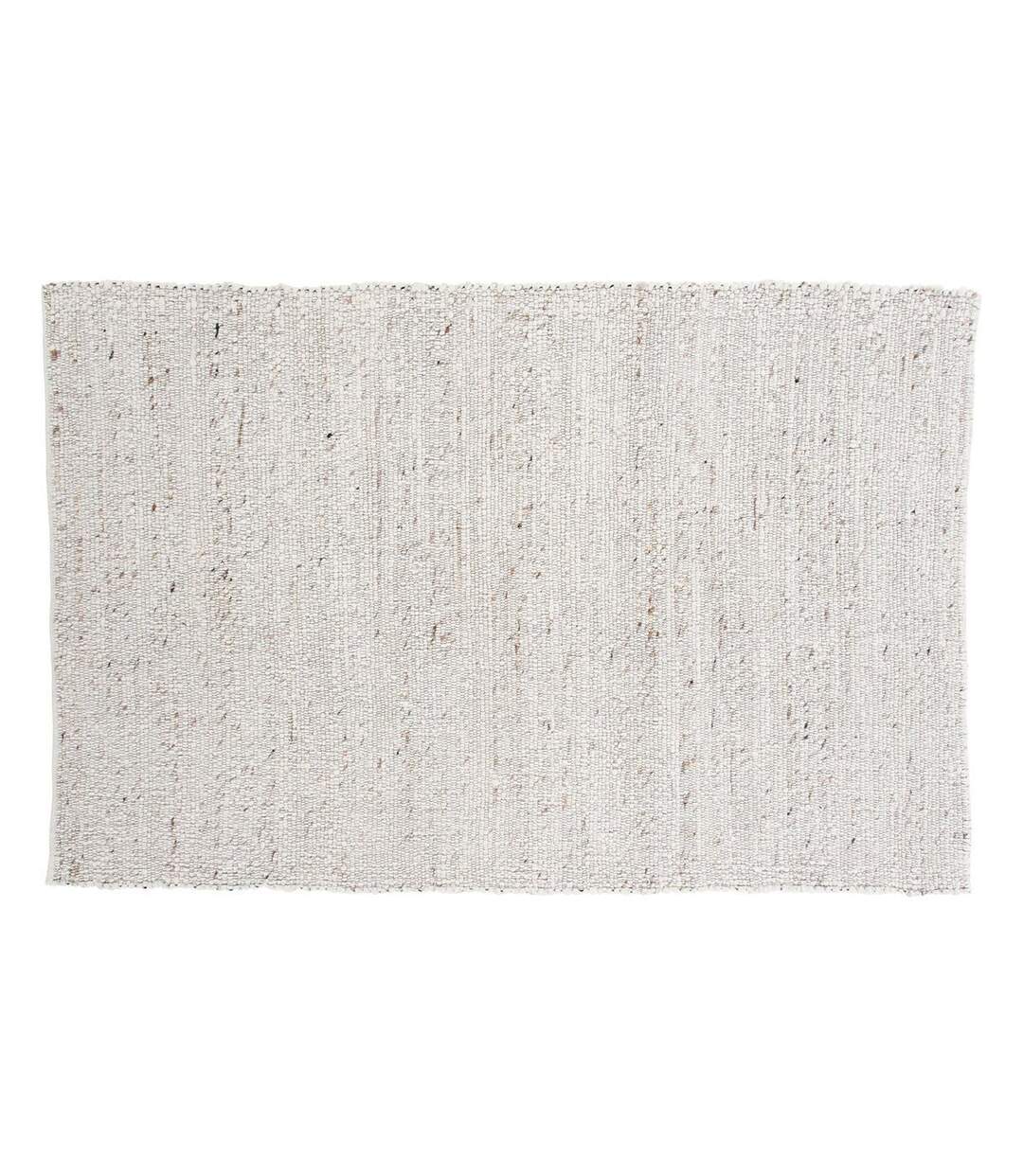 Tapis Déco en Laine Loump 160x230cm Blanc & Beige-1