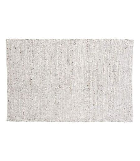 Tapis Déco en Laine Loump 160x230cm Blanc & Beige
