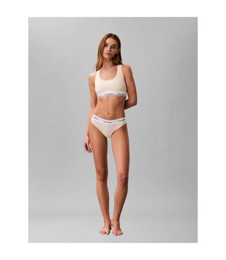 Womens/ladies Logo Cotton Blend Bralette Yellow Pear Calvin Klein
