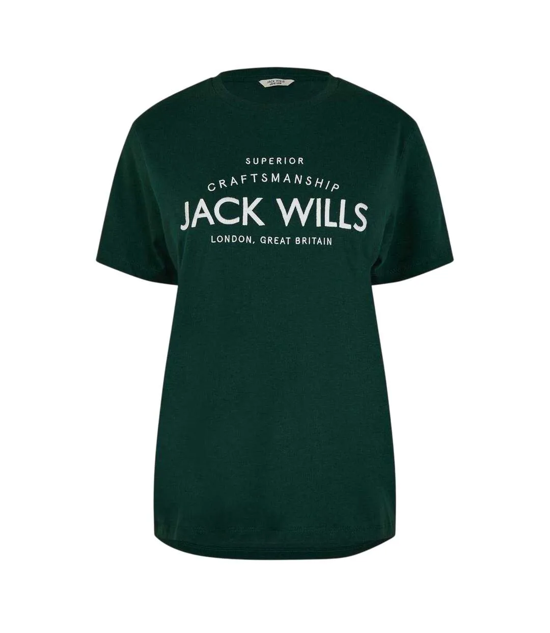 Womens/ladies Forstal Boyfriend T-shirt Dark Green Jack Wills-3