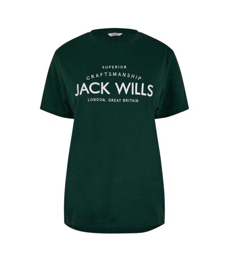 Womens/ladies Forstal Boyfriend T-shirt Dark Green Jack Wills
