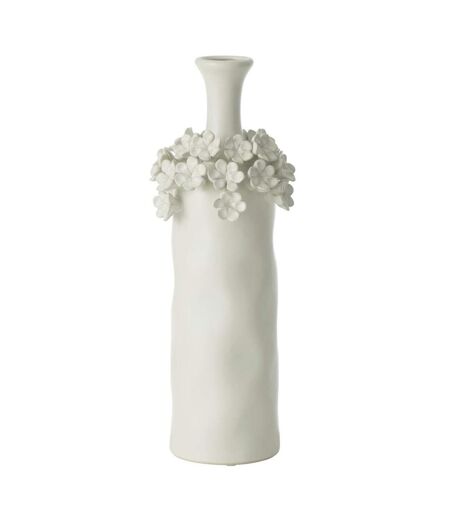 Vase Fleur en Céramique Yucca 40cm Blanc
