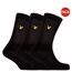 Pack Of 3  Mens Embroidered Logo Crew Socks  Black Lyle & Scott-1