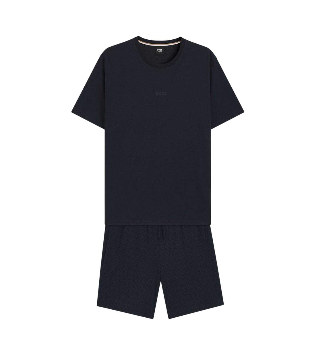 Mens Relaxed Fit Short Pyjama Set Dark Blue Boss-1