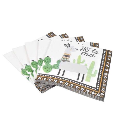 Lot de 20 Serviettes en Papier Ho'Lama 33x33cm Noir