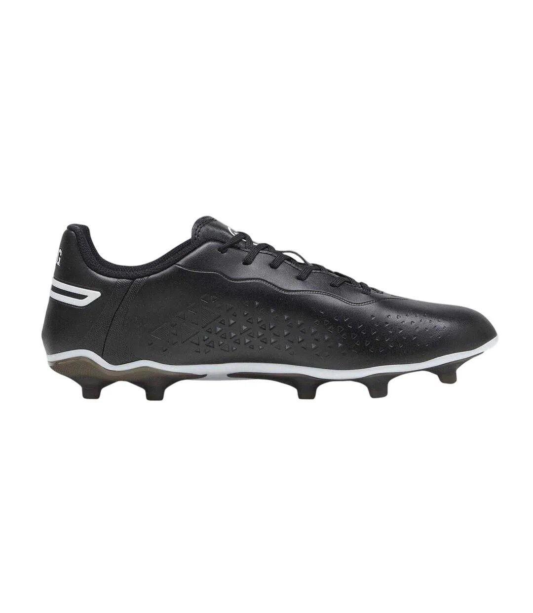 Mens King Match Synthetic Leather Firm Ground Football Boots Black White Puma-1