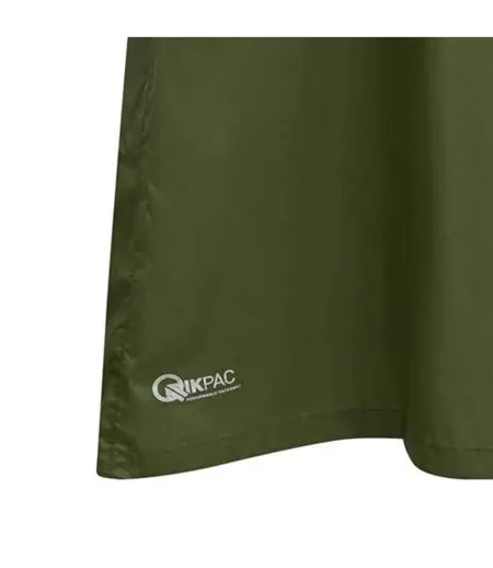 Poncho Imperméable Pliable À Capuche Qikpac Adulte Vert Mousse Trespass