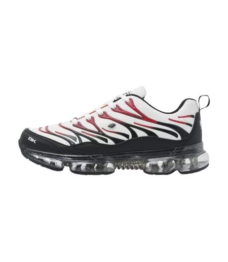 Mens Urbex Mesh Air Cushioned Trainers White Black Red British Knights