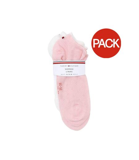 Socquettes Femme Blanc Rose Tommy Hilfiger