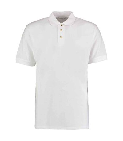 Mens Workwear Heather Polo Shirt White Kustom Kit