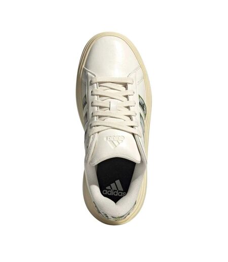 Baskets Motif/style Feuillage Grand Court Femme Blanc Vert Adidas