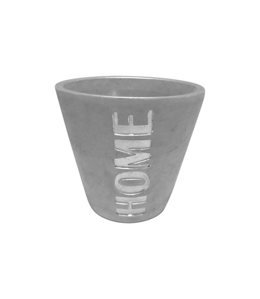 Cache Pot Effet Béton Home 13cm Argent