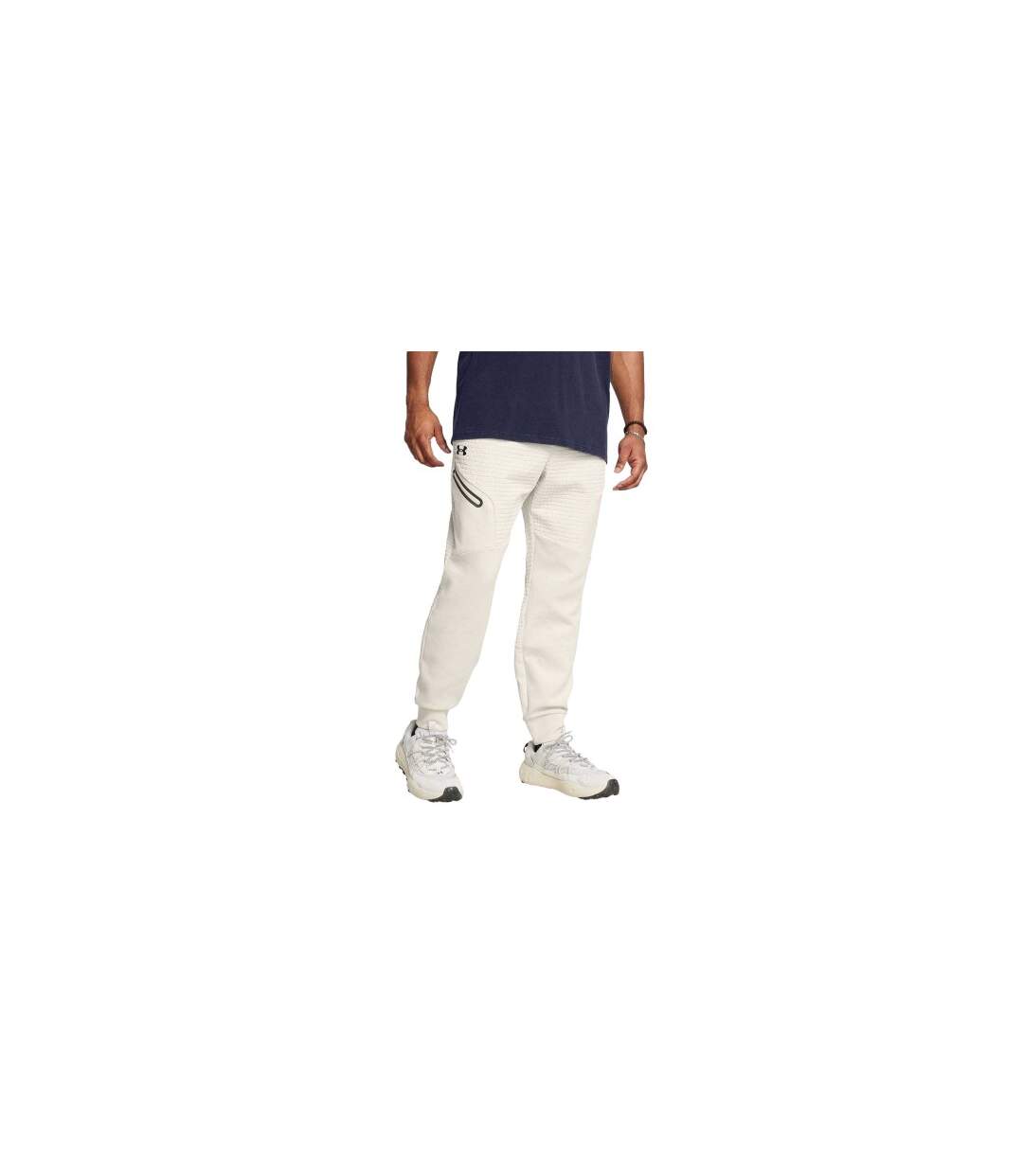 Mens Unstoppable Textured Slim Joggers White Under Armour-1