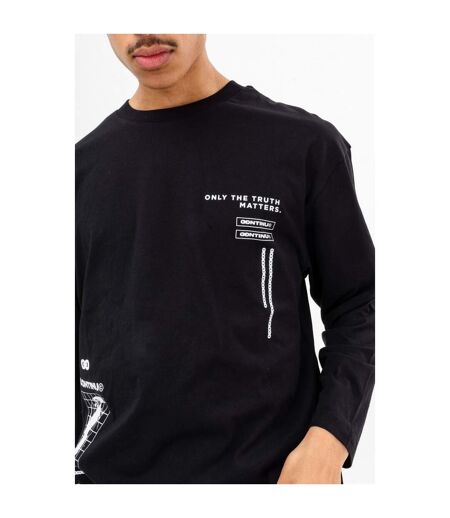Hype Unisex Adult Print Continu8 Long-Sleeved T-Shirt (Black)