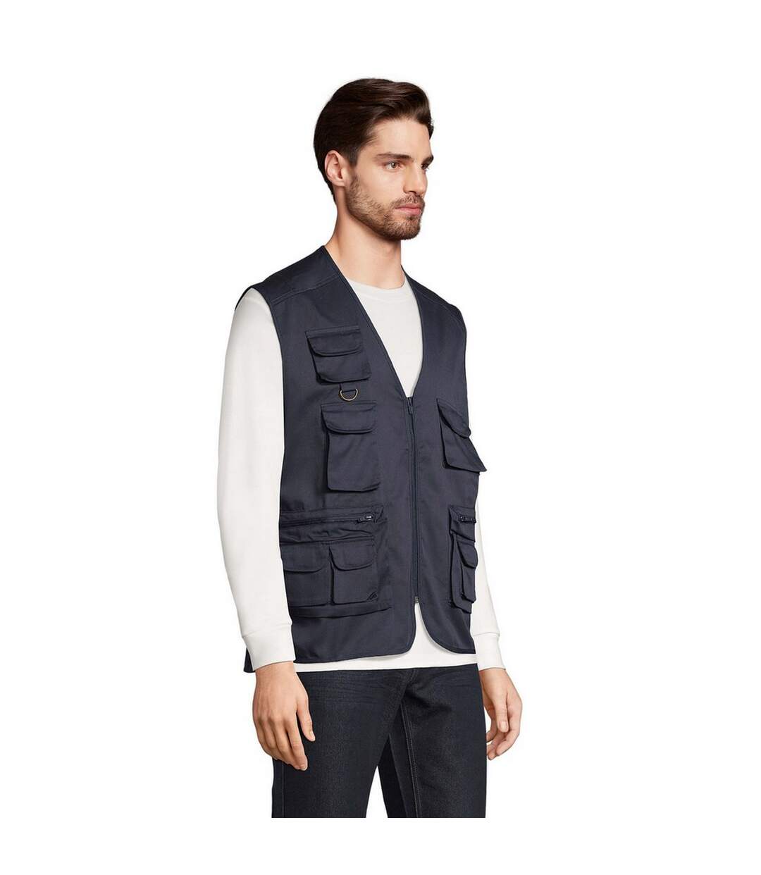 Veste Sans Manches Reporter Homme Bleu Marine SOLS-3
