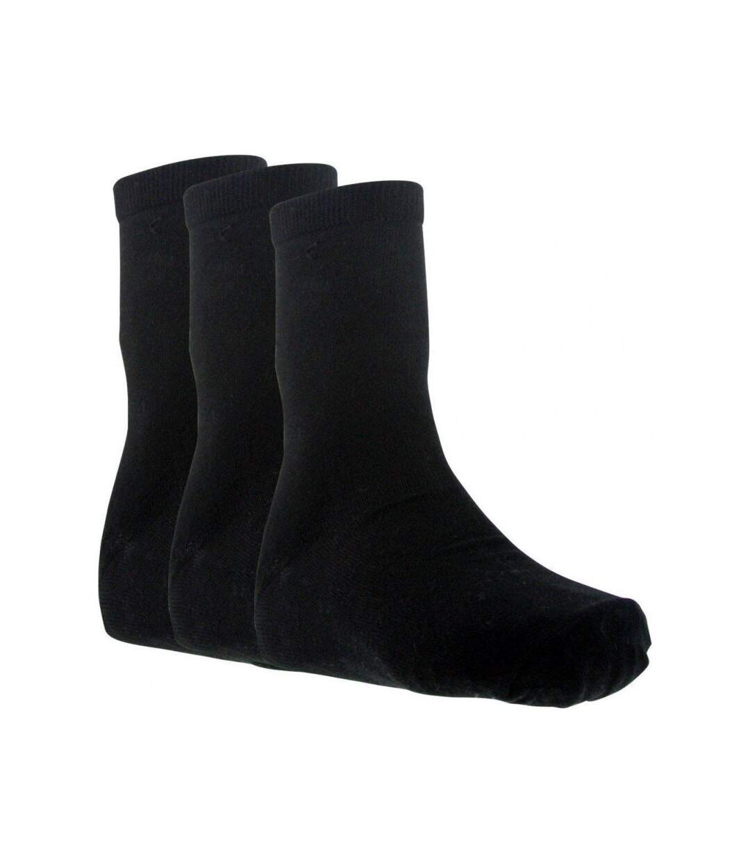 TWINDAY Lot de 3 paires de Chaussettes Femme Coton LESNOIRS Noir-1