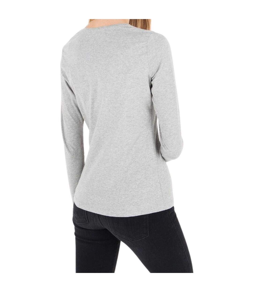 T-shirt Manches Longues Motif/style Logo Femme Gris Pepe Jeans-2