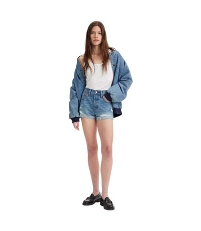 Short Décontracté Selvedge Femme Bleu Denim Levis