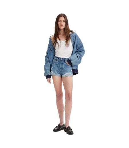 Short Décontracté Selvedge Femme Bleu Denim Levis