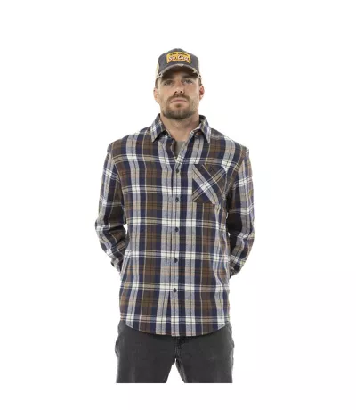 Chemise homme manches longues en flanelle à carreaux logo dos Tyler Vondutch