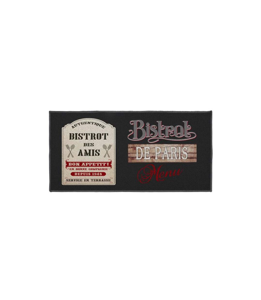 Tapis Rectangle Bistrot Des Amis 57x120cm Noir-1