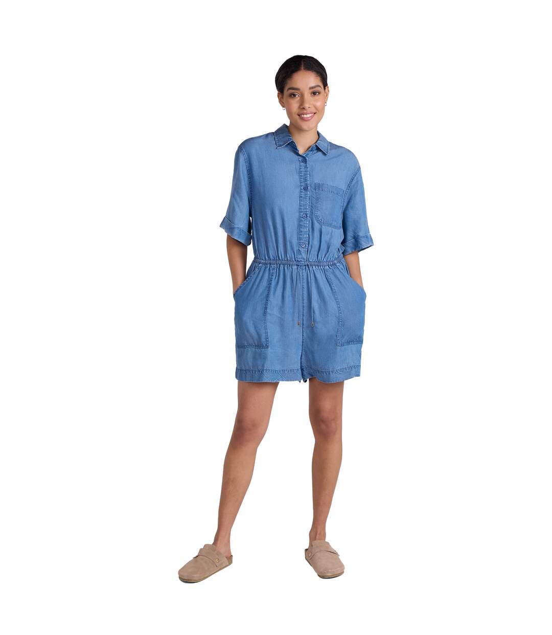 Womens/ladies olivia playsuit light blue Animal-3