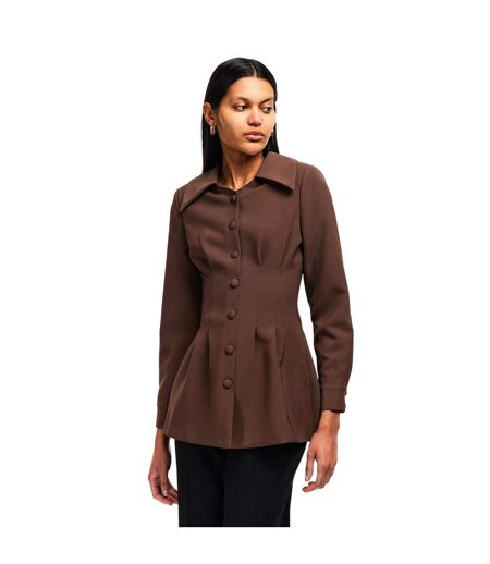 Robe Courte Motif/style Plissé Femme Marron Rougeâtre Odd Muse