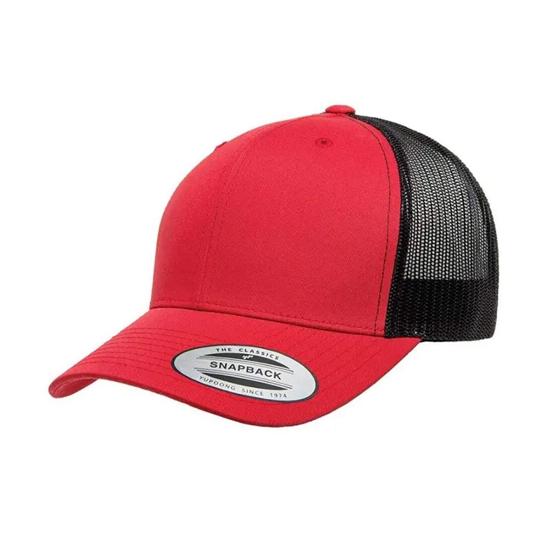 Casquette trucker retro adulte rouge / noir Flexfit-1