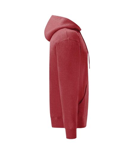 Sweat À Capuche Classic Homme Rouge Chiné Fruit Of The Loom